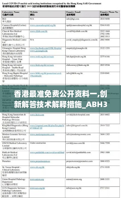 香港最準免費公開資料一,創(chuàng)新解答技術(shù)解釋措施_ABH3.76.48工具版