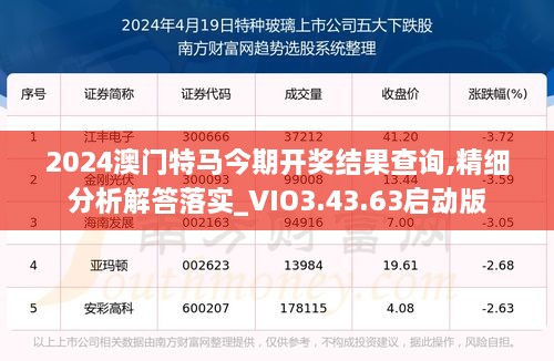 2024澳門特馬今期開獎結果查詢,精細分析解答落實_VIO3.43.63啟動版