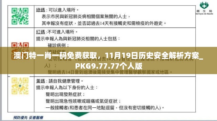 澳門特一肖一碼免費(fèi)獲取，11月19日歷史安全解析方案_PKG9.77.77個人版