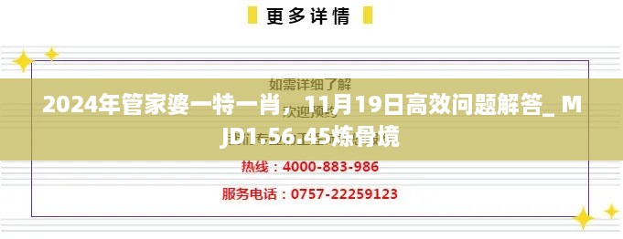 2024年管家婆一特一肖，11月19日高效問(wèn)題解答_ MJD1.56.45煉骨境