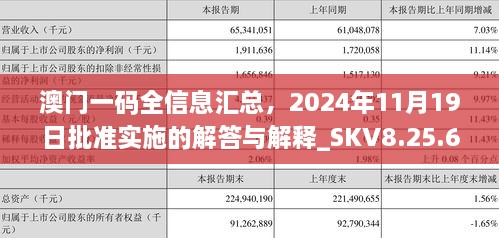 澳門一碼全信息匯總，2024年11月19日批準(zhǔn)實施的解答與解釋_SKV8.25.69授權(quán)版本