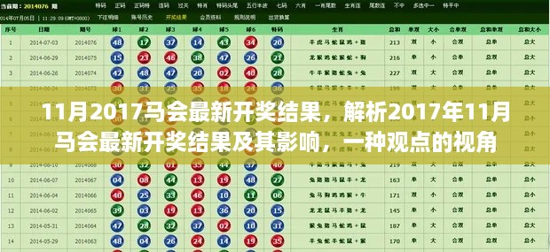 2017年11月馬會(huì)最新開獎(jiǎng)結(jié)果分析與影響，一種觀點(diǎn)的視角