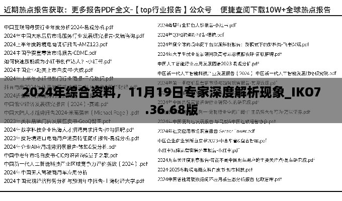 2024年綜合資料，11月19日專家深度解析現(xiàn)象_IKO7.36.68版