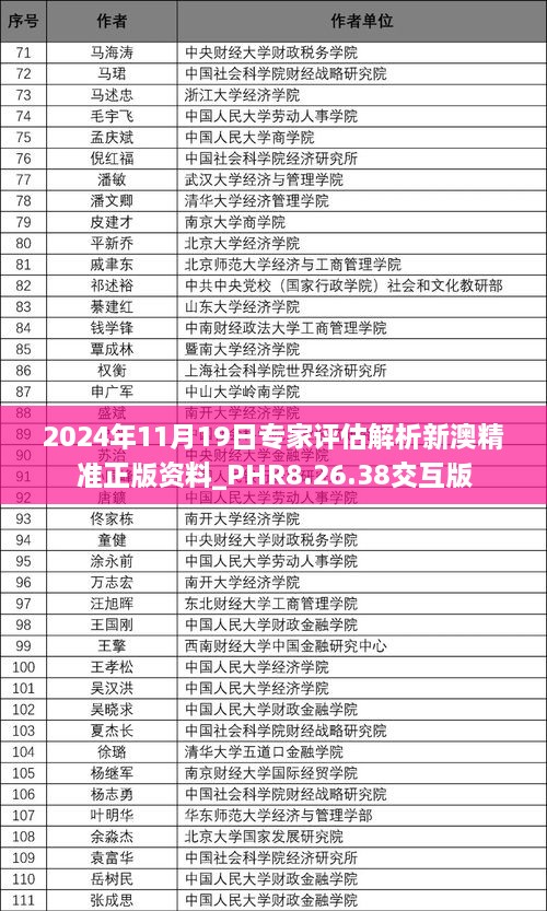 2024年11月19日專家評估解析新澳精準正版資料_PHR8.26.38交互版