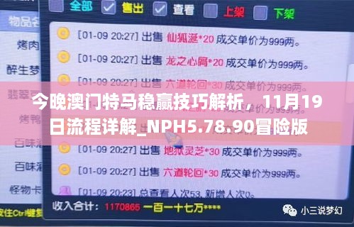 今晚澳門特馬穩(wěn)贏技巧解析，11月19日流程詳解_NPH5.78.90冒險版