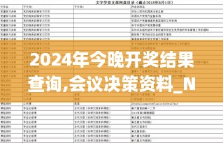 2024年今晚開獎(jiǎng)結(jié)果查詢,會(huì)議決策資料_NVW43.707父母版