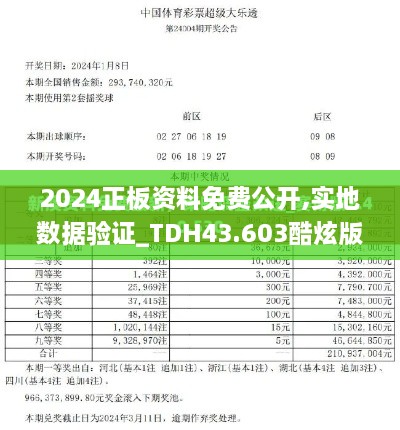 2024正板資料免費公開,實地數(shù)據(jù)驗證_TDH43.603酷炫版