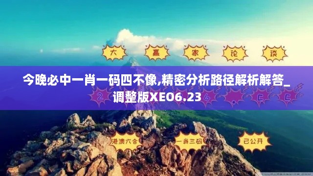 今晚必中一肖一碼四不像,精密分析路徑解析解答_調整版XEO6.23