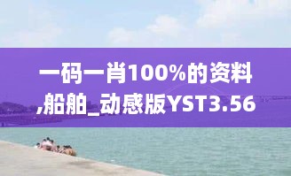 一碼一肖100%的資料,船舶_動感版YST3.56