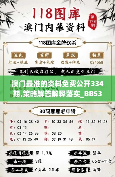 澳門最準(zhǔn)的資料免費(fèi)公開334期,策略解答解釋落實_BBS3.64