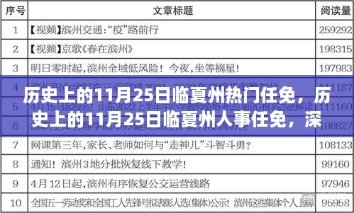 歷史上的11月25日臨夏州熱門任免，歷史上的11月25日臨夏州人事任免，深度解析與觀點(diǎn)闡述