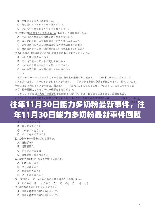 往年11月30日能力多奶粉最新事件，往年11月30日能力多奶粉最新事件回顧與解析