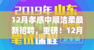 孝感中順潔柔12月最新招聘啟事，職場(chǎng)新星挑戰(zhàn)，崗位空缺等你來填補(bǔ)