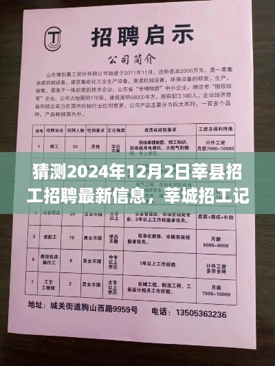 友情、夢想與家的溫馨交匯，莘城招工招聘最新信息預(yù)測（2024年12月2日）