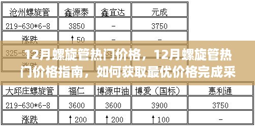 12月螺旋管熱門價格解析與采購指南，獲取最優(yōu)價格，輕松完成采購任務(wù)