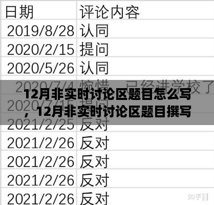 12月非實(shí)時(shí)討論區(qū)題目創(chuàng)作指南，如何撰寫吸引觀點(diǎn)的表達(dá)