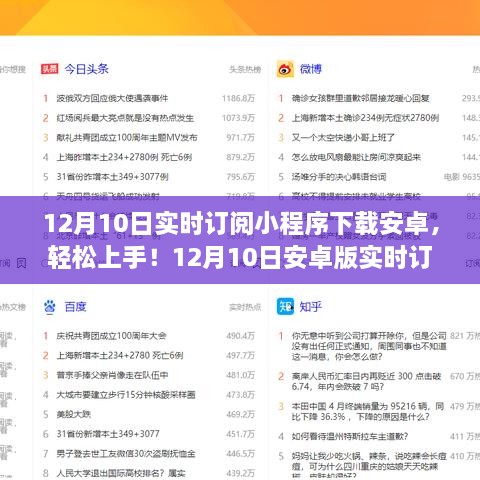 12月10日安卓版實(shí)時訂閱小程序下載教程，初學(xué)者與進(jìn)階用戶指南