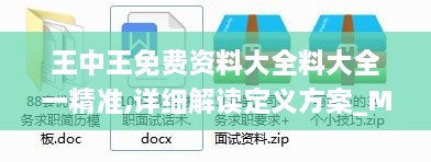 王中王免費資料大全料大全一精準,詳細解讀定義方案_Mixed10.731