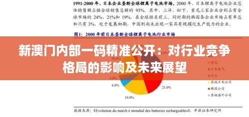 新澳門內(nèi)部一碼精準(zhǔn)公開：對行業(yè)競爭格局的影響及未來展望