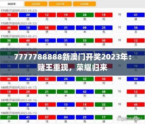 7777788888新澳門開獎(jiǎng)2023年：賭王重現(xiàn)，榮耀歸來