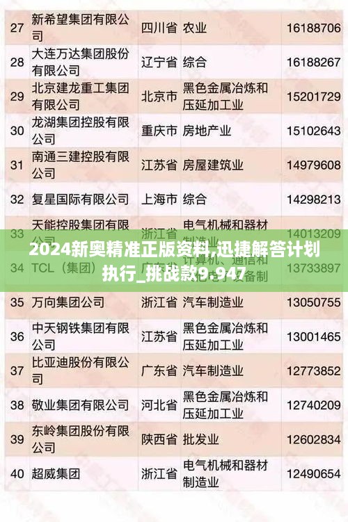 2024新奧精準正版資料,迅捷解答計劃執(zhí)行_挑戰(zhàn)款9.947