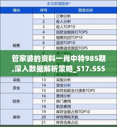 管家婆的資料一肖中特985期,深入數(shù)據(jù)解析策略_S17.555