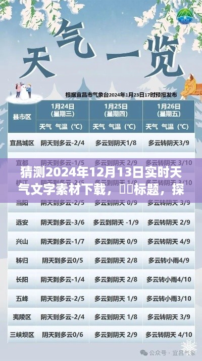 探秘明日風光，心靈之旅的天氣預報下載——2024年12月13日實時天氣文字素材下載預測