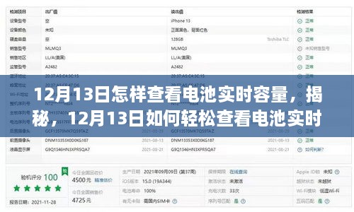 揭秘，如何輕松查看電池實時容量（12月13日指南）