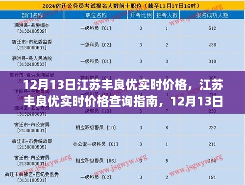 江蘇豐良優(yōu)實(shí)時價格指南，12月13日操作詳解，適用于初學(xué)者與進(jìn)階用戶