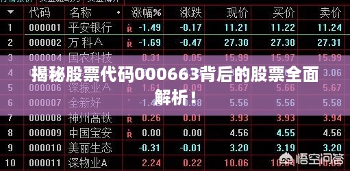 揭秘股票代碼000663背后的股票全面解析！