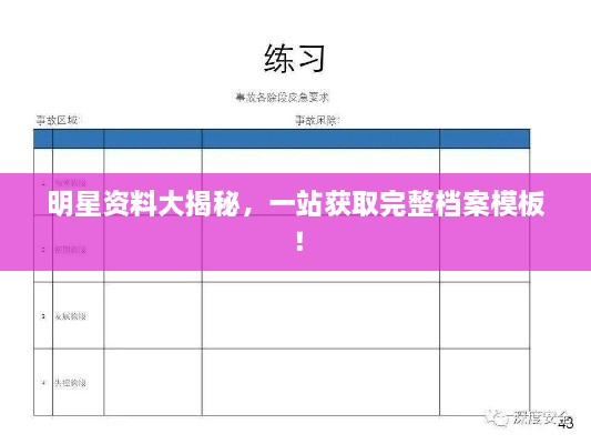 明星資料大揭秘，一站獲取完整檔案模板！