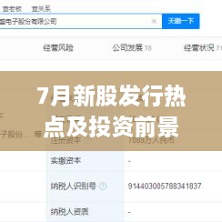 7月新股發(fā)行熱點及投資前景深度解析，上市股票一覽